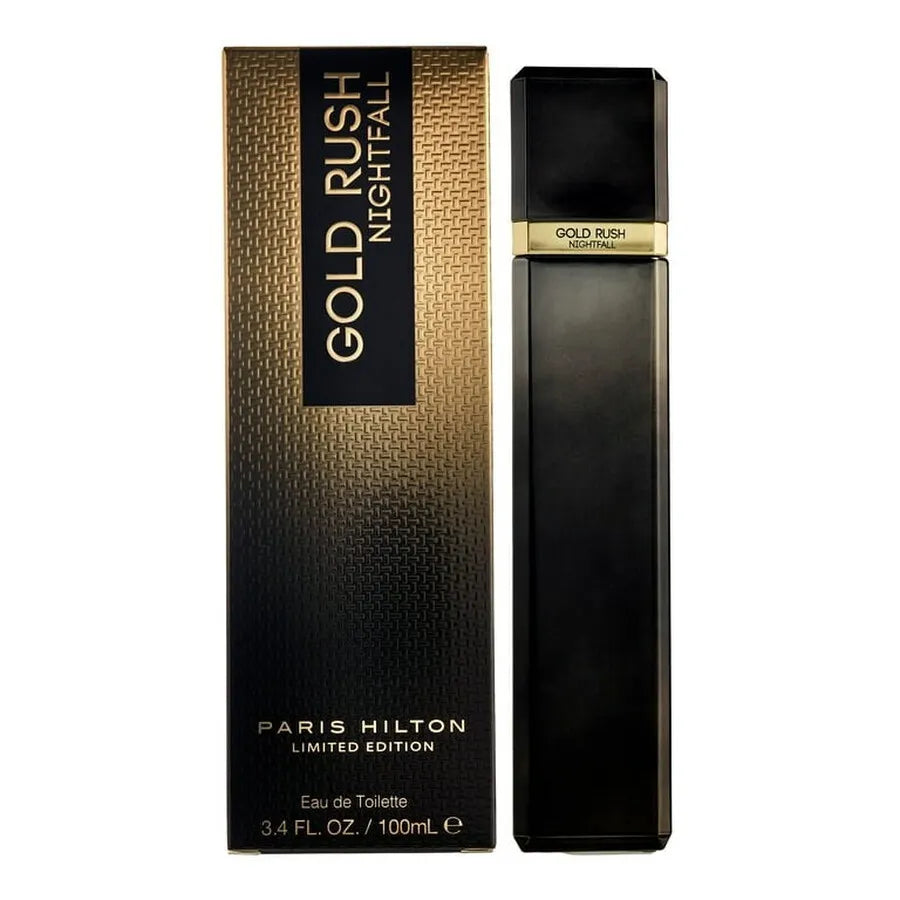 Paris Hilton Gold Rush Nightfall men’s perfume bold evening fragrance
