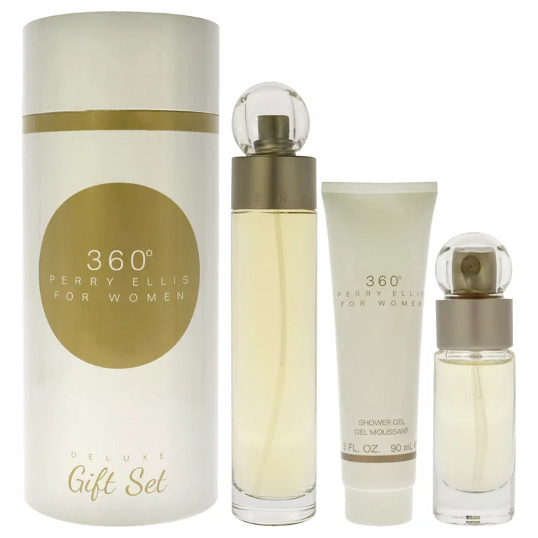 Perry Ellis 360 Deluxe 3pc Gift Set 3.4oz EDT for women – fresh, floral fragrance in a beautifully packaged set