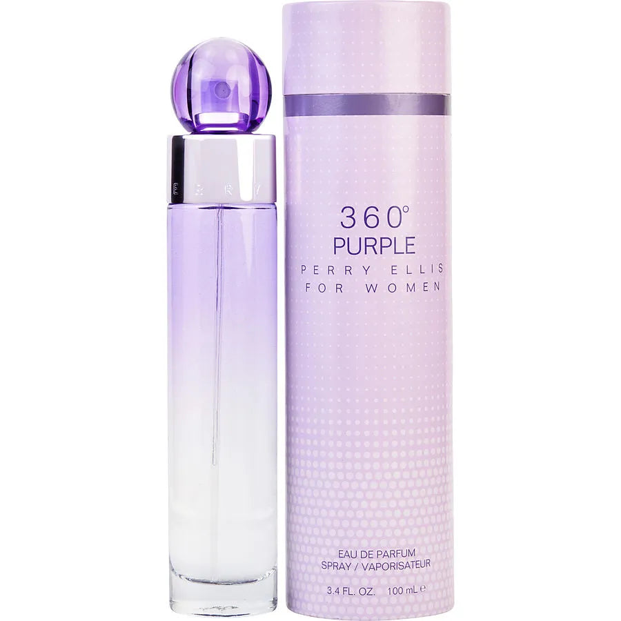 Perry Ellis 360 Purple 6.8 oz Eau de Parfum for women, fresh floral fragrance with citrus, aromatic, and musky notes
