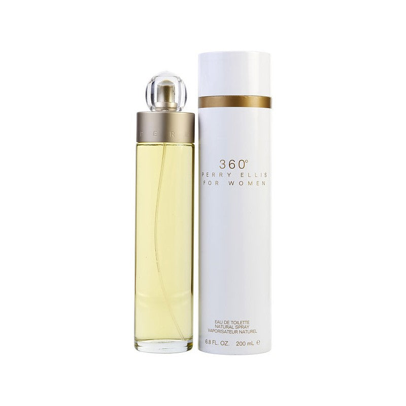Perfume bottle and packaging of 360° Perry Ellis for Women on a white background