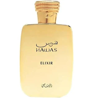 Rasasi Hawas Elixir 3.4 oz Eau de Parfum for men, bold vibrant fragrance with fresh, spicy, woody, amber, and musky notes