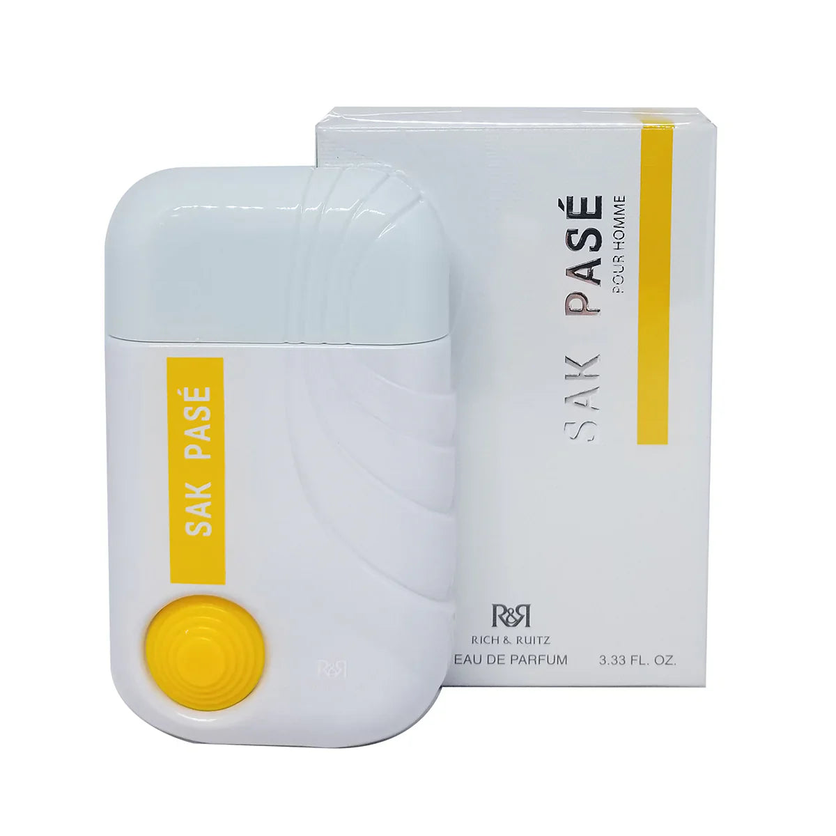 Rich & Ruitz Sak Pase 3.4 EDP for men – A bold, modern scent with spicy, woody accords and citrus freshness, ideal for everyday wear.