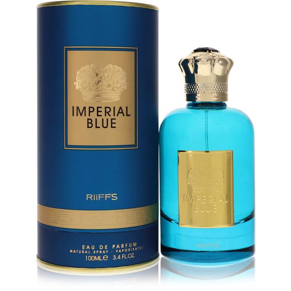 Riiffs Parfums Imperial Blue 3.4 EDP Unisex – rich long-lasting fresh woody fragrance in a bold blue bottle, premium unisex perfume.