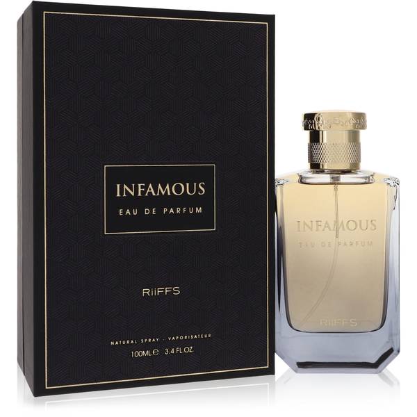 Infamous Eau de Parfum bottle and packaging on a white background
