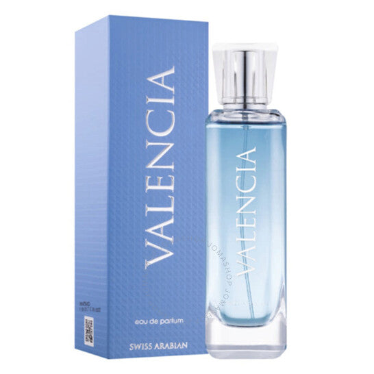 Swiss Arabian Valencia 3.4 EDP U – unisex perfume in a classic bottle, long lasting Eau de Parfum with citrus, floral, and woody fresh notes.