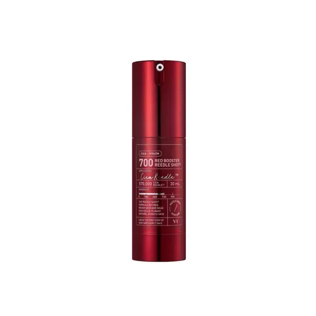 VT Red Booster Reedle Shot 700 30ml firming brightening ampoule with collagen, peptides, and microneedle technology