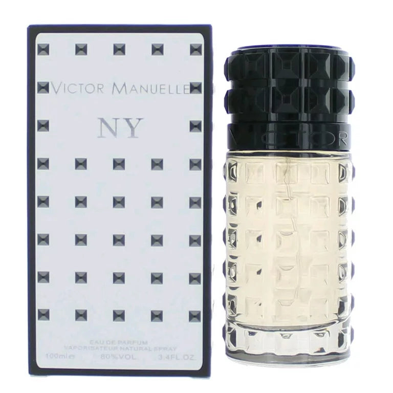 Victor Manuel NY 3.4 oz Eau de Parfum for Men – Bold, Sophisticated Scent in a Sleek Black Bottle