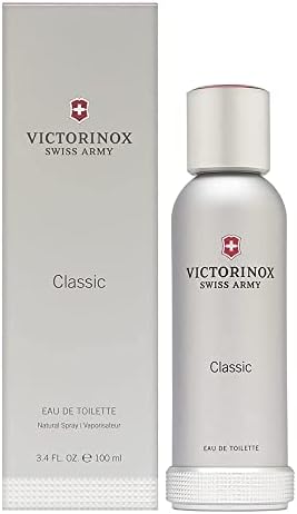 Victorinox Swiss Army Classic Eau de Parfum for men, 3.4 oz/100 ml, with packaging.