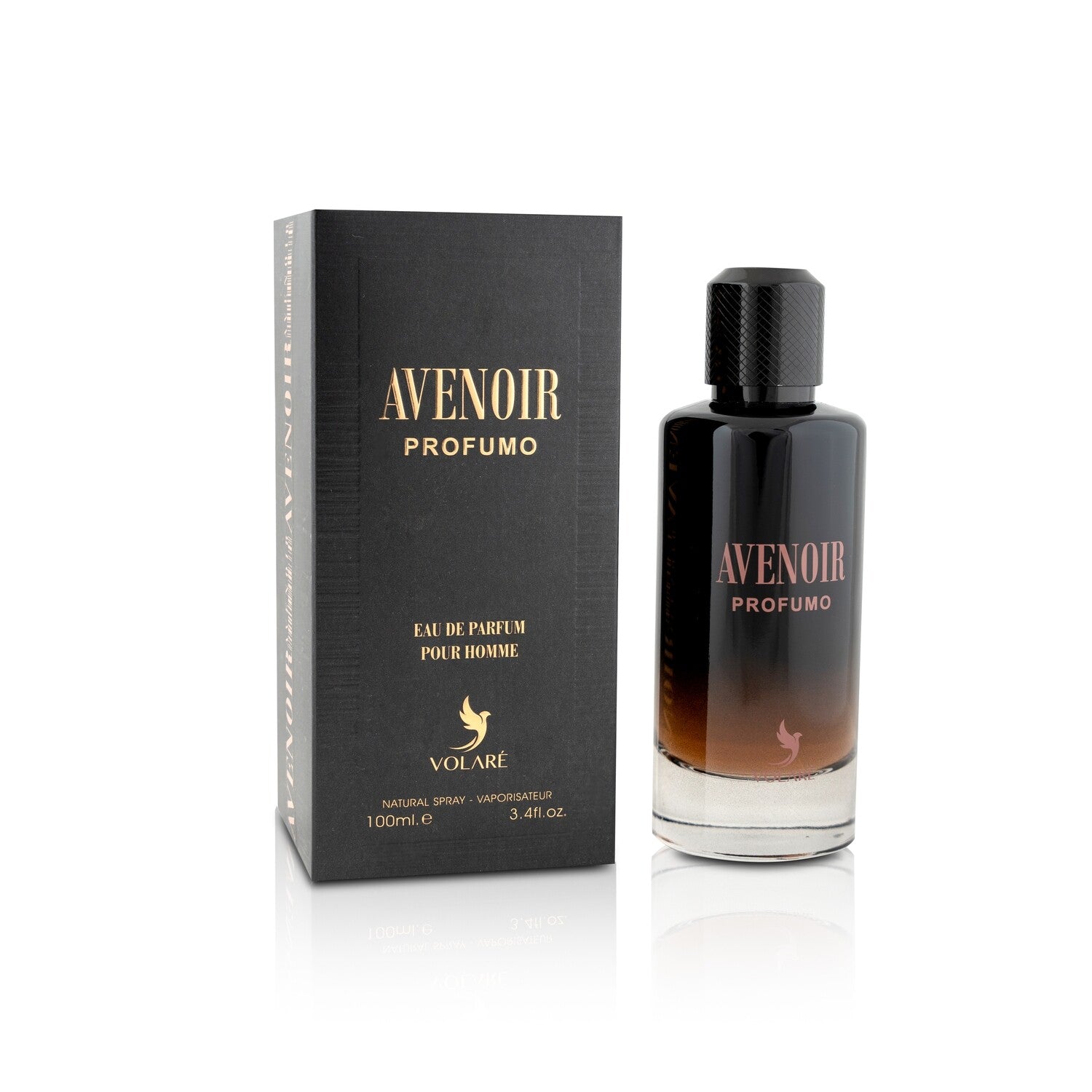 Volaré Avenoir Profumo 3.4 EDP M – refined men’s perfume in a sleek dark bottle, long lasting Eau de Parfum with woody aromatic masculine notes.