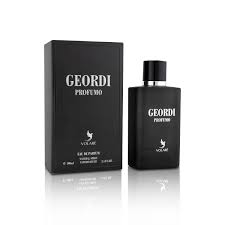 Volaré Geordi Profumo 3.4 EDP M – refined men’s perfume in a dark sleek bottle, long lasting Eau de Parfum with woody aromatic masculine notes.