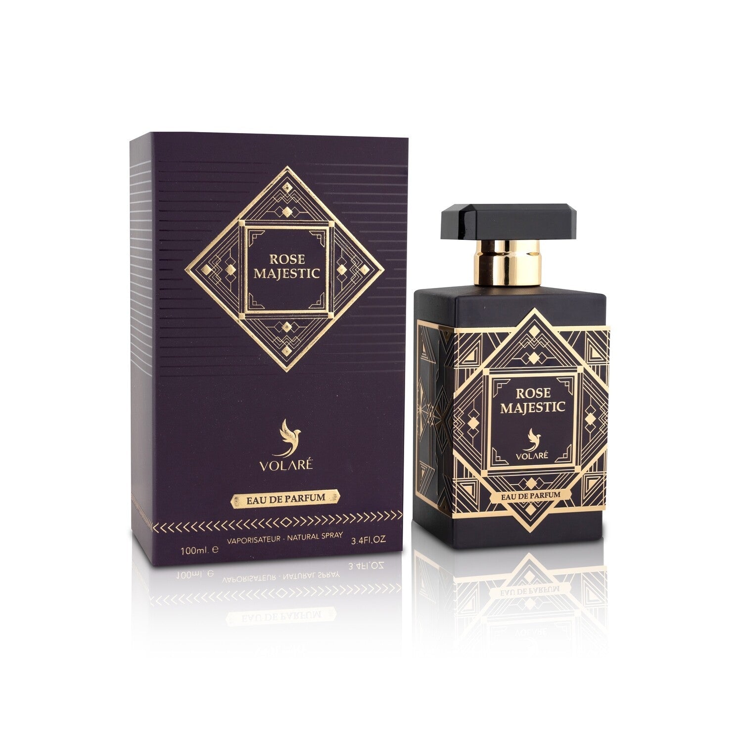Volaré Rose Majestic 3.4 EDP – Unisex perfume with rich rose, musky, and amber notes. Elegant, long-lasting Arabic fragrance.