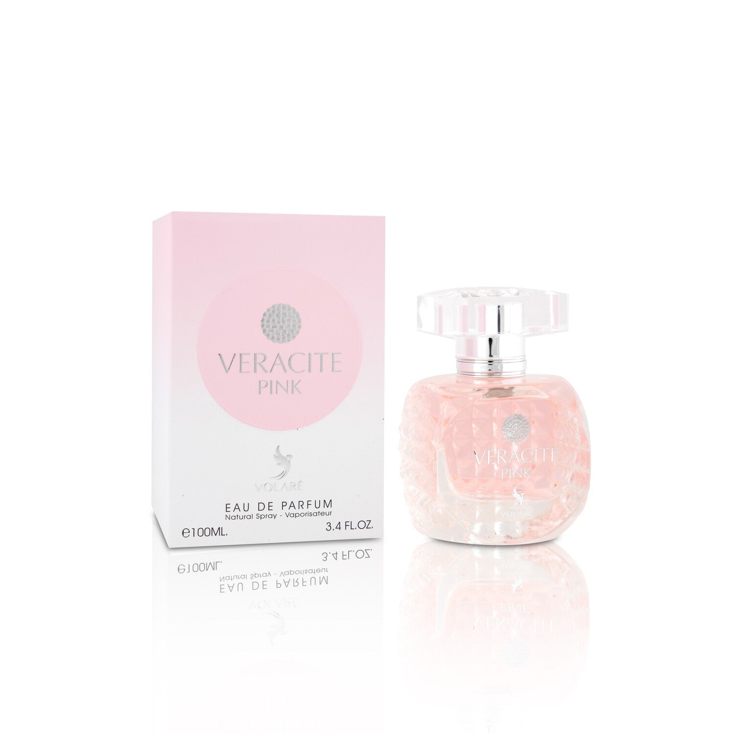 Volaré Veracite Pink 3.4 EDP for Women – Soft floral fragrance with fruity and powdery notes. Elegant, long-lasting scent.

