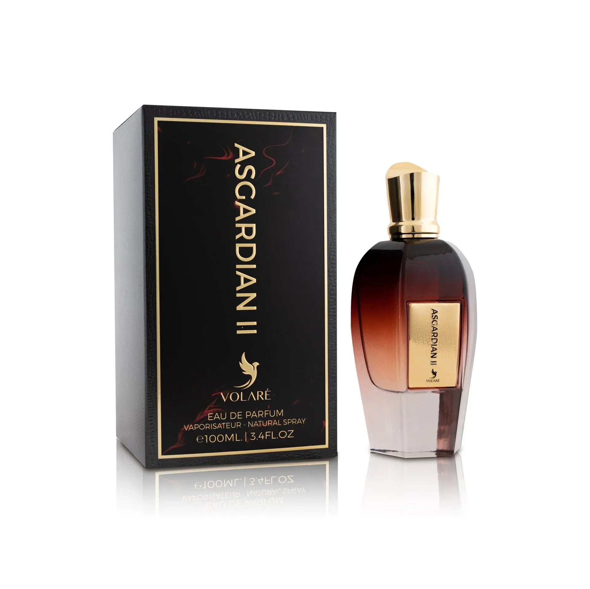 Volare Asgardian II 3.4 oz Eau de Parfum unisex bottle, bold aromatic fragrance with warm woods and musky notes
