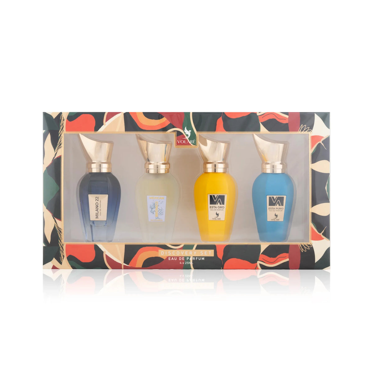 Volare Discovery Set Esta Puro 4pc 25ml EDP unisex fragrance collection with pure fresh floral and musky woods scent