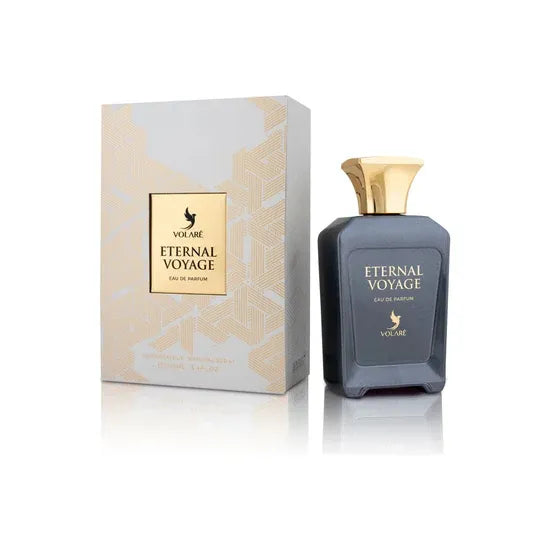 Volare Eternal Voyage 3.4 oz Eau de Parfum for men, fresh aromatic fragrance with smooth woody and musky notes