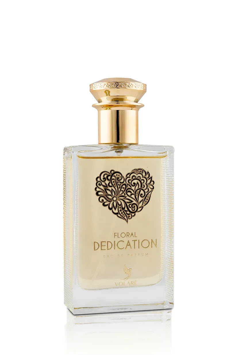 Volare Floral Dedication 3.4 oz Eau de Parfum for women, soft fresh floral fragrance in elegant feminine bottle