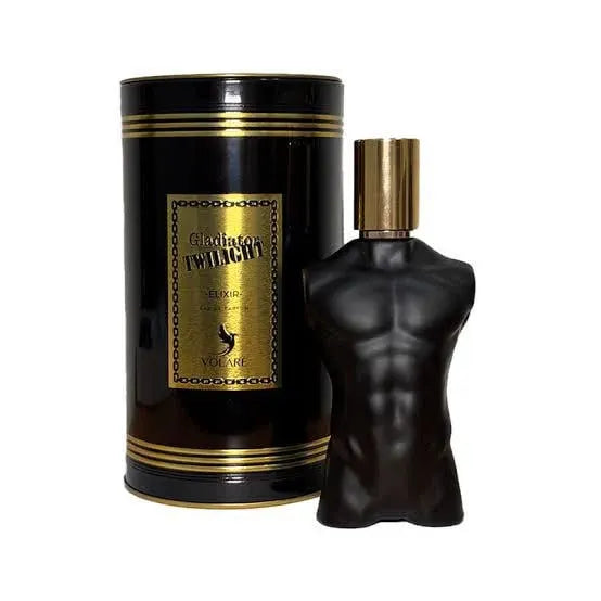 Volare Gladiator Twilight Elixir 3.4 oz Eau de Parfum for men, intense woody fragrance in bold premium bottle