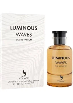Volare Luminous Waves 3.4 oz Eau de Parfum unisex bottle, fresh aquatic fragrance with bright clean and musky notes