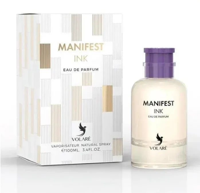 Volare Manifest Ink 3.4 EDP unisex perfume bottle with bold spicy smoky woods and amber musk scent