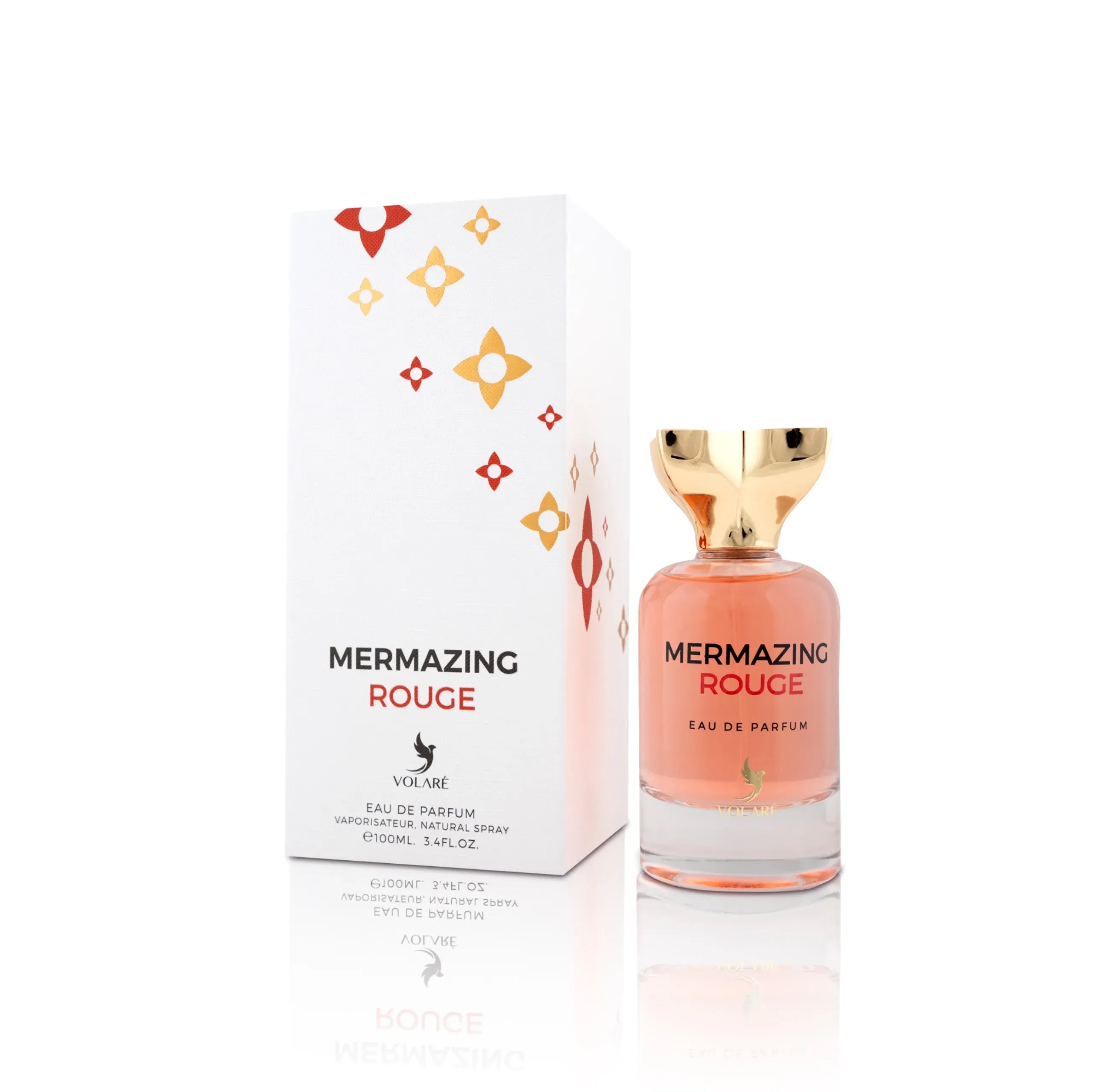 Volare Mermazing Rouge 3.4 oz Eau de Parfum for women, fresh fruity floral fragrance with warm musky base