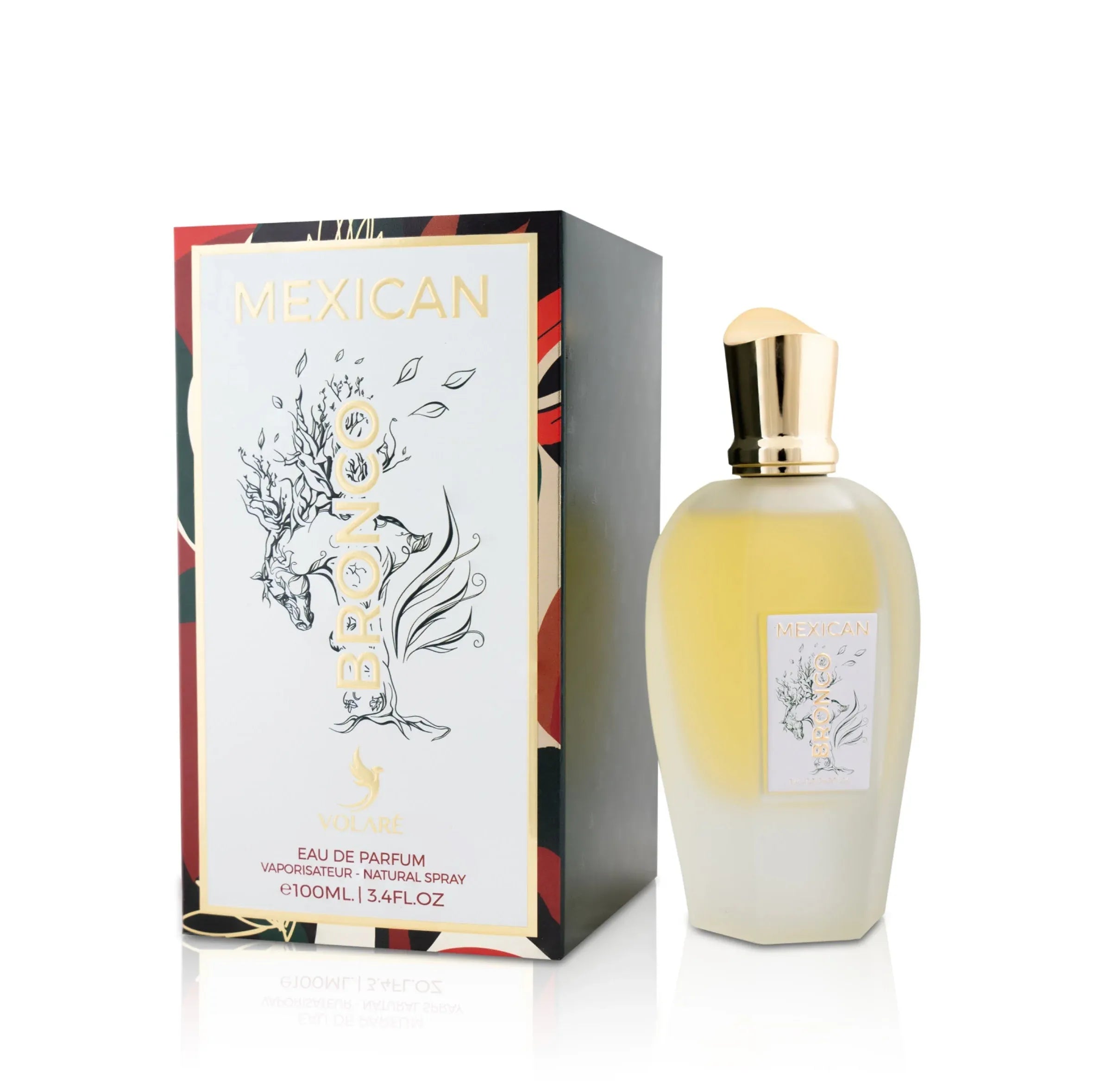 Volare Mexican Bronco 3.4 oz Eau de Parfum for men, bold spicy woody fragrance with warm musky notes