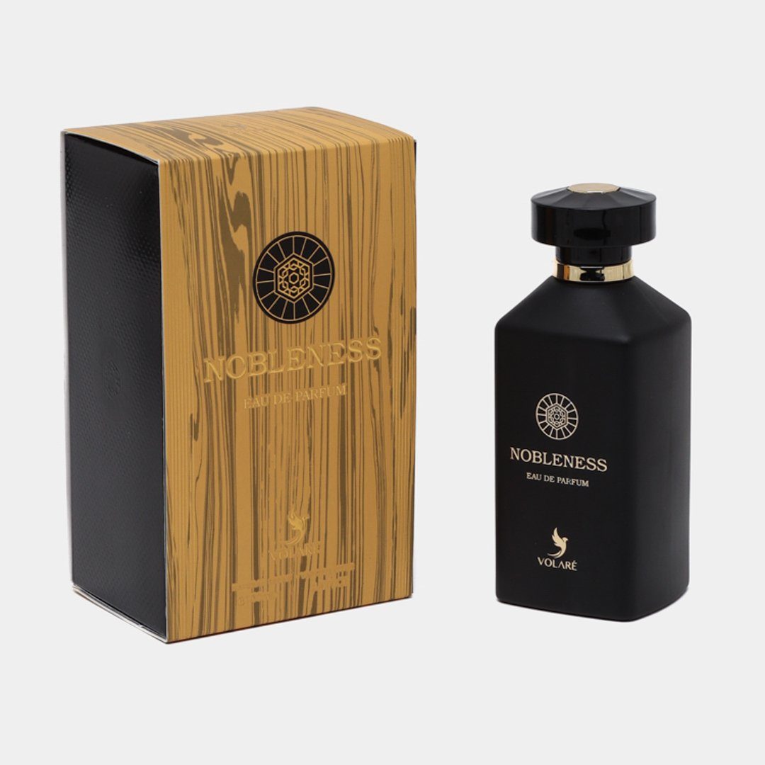 Volare Nobleness 3.4 EDP for Men – A refined masculine fragrance blending amber, leather, and oriental spices in a bold, elegant profile.

