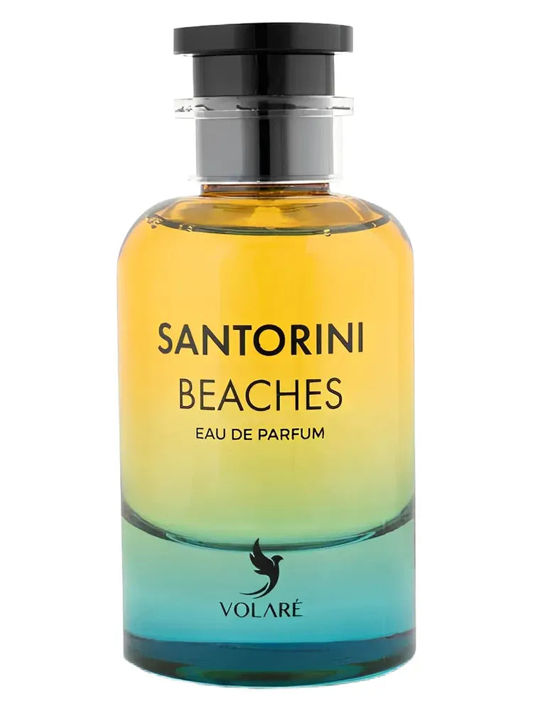 Volare Santorini Beaches 3.4 oz Eau de Parfum unisex bottle, fresh aquatic fragrance inspired by Mediterranean coastal beaches