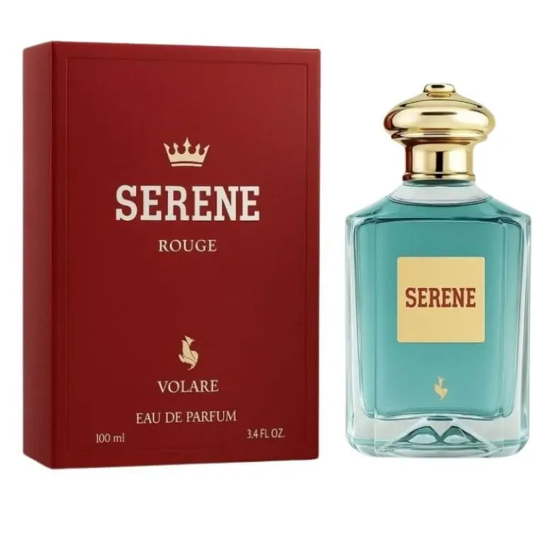 Volare Serene Rouge 3.4 oz Eau de Parfum for men, smooth warm fragrance with subtle spice and woody musky base