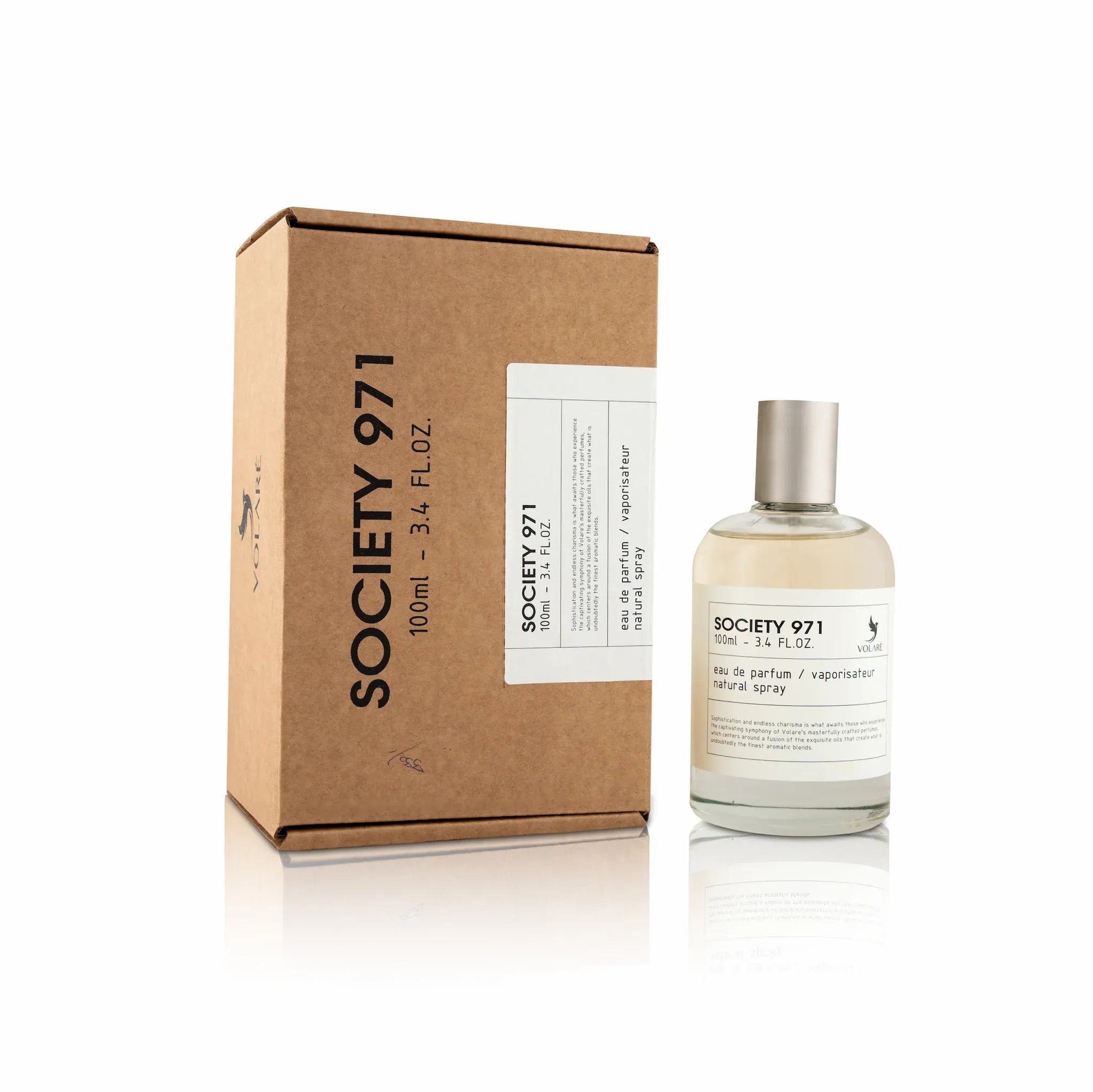 Volare Society 971 3.4 oz Eau de Parfum unisex bottle, clean modern fragrance designed for everyday wear
