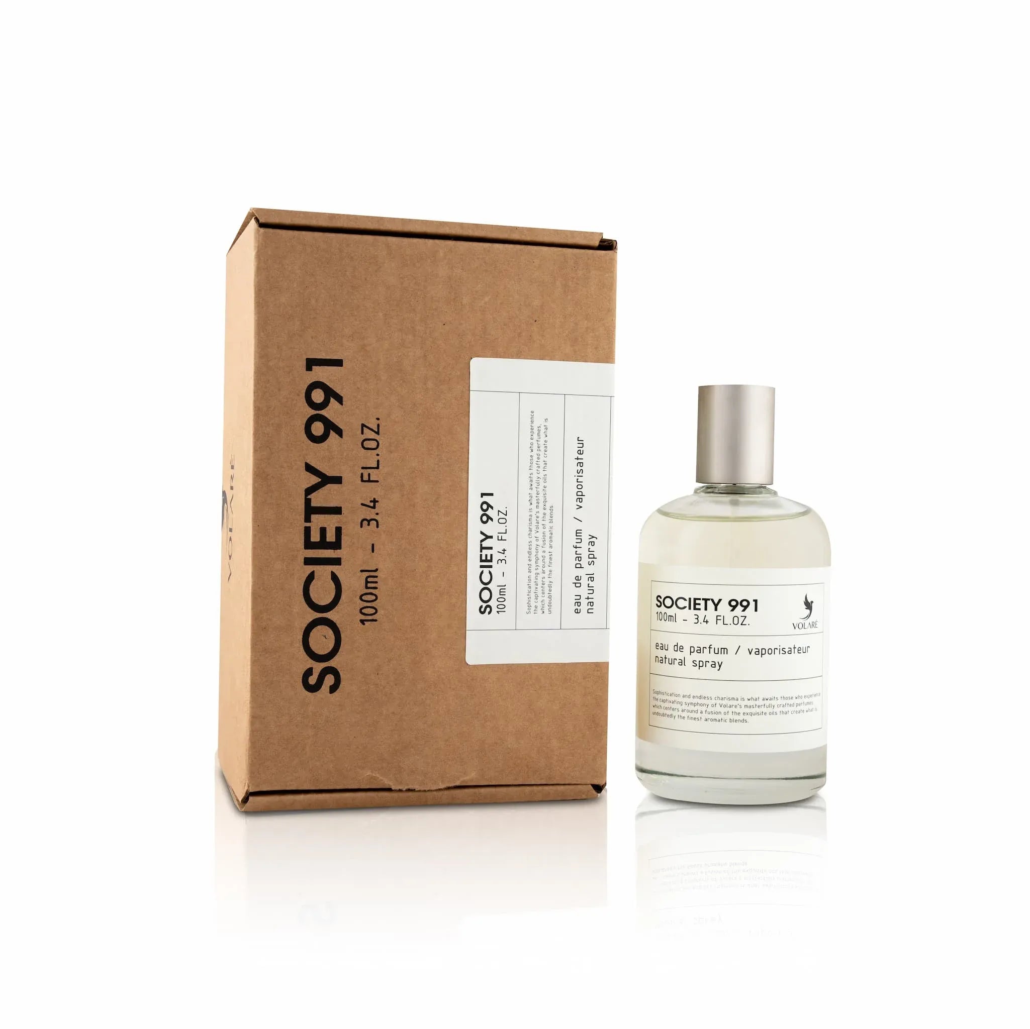 Volare Society 991 3.4 oz Eau de Parfum unisex with clean woody notes
