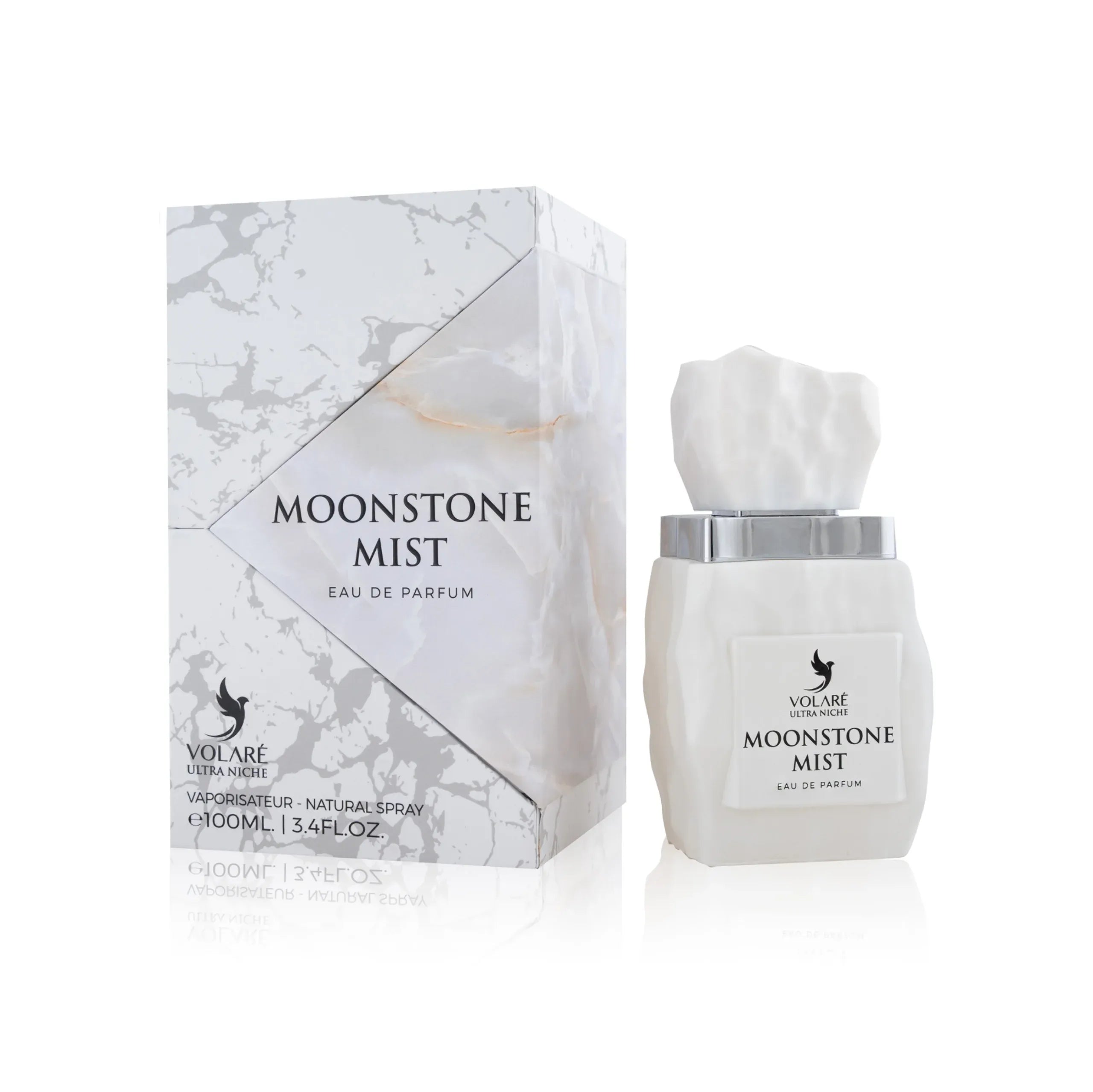 Moonstone Mist perfume bottle and packaging on a white background