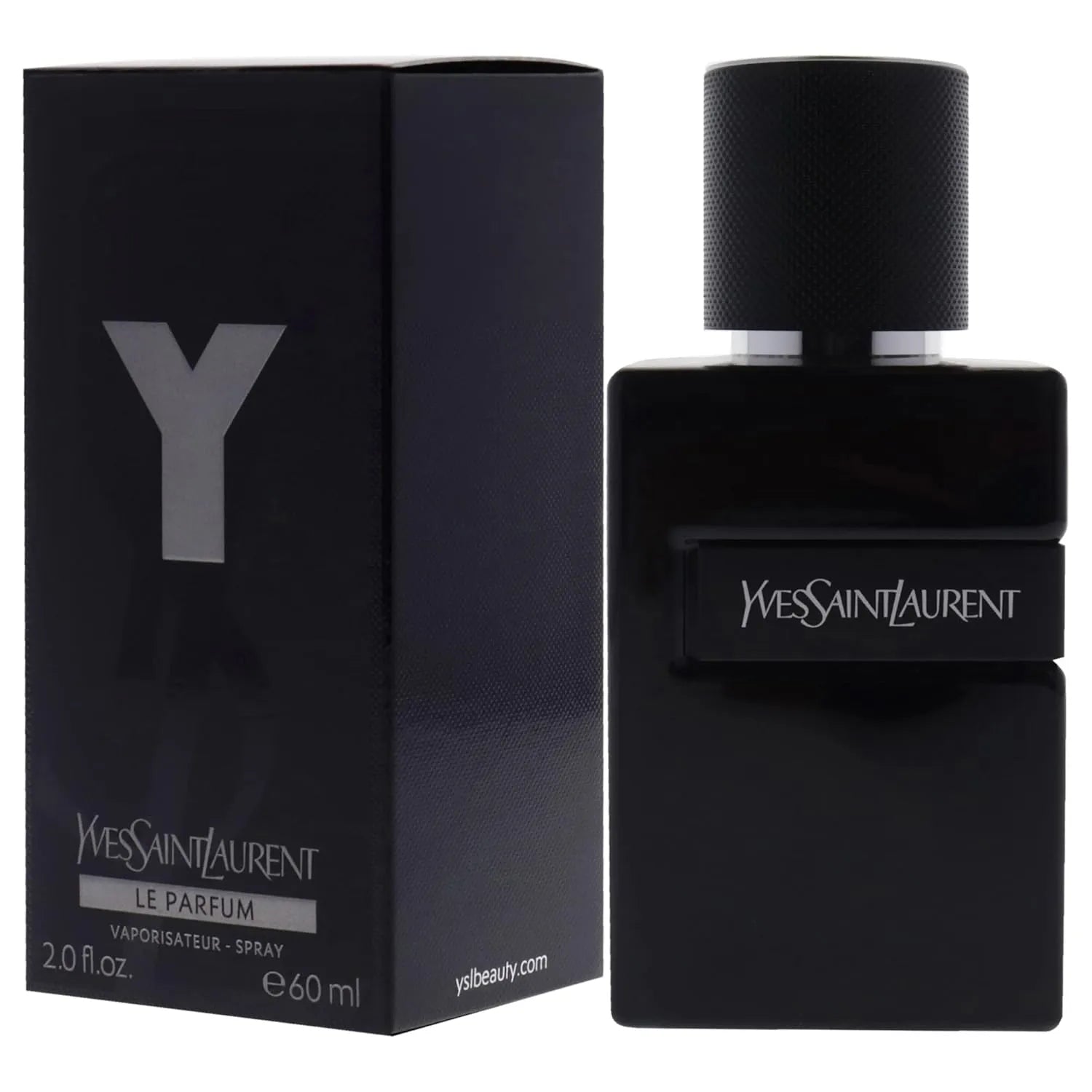 YSL perfume bottle and packaging on a white background