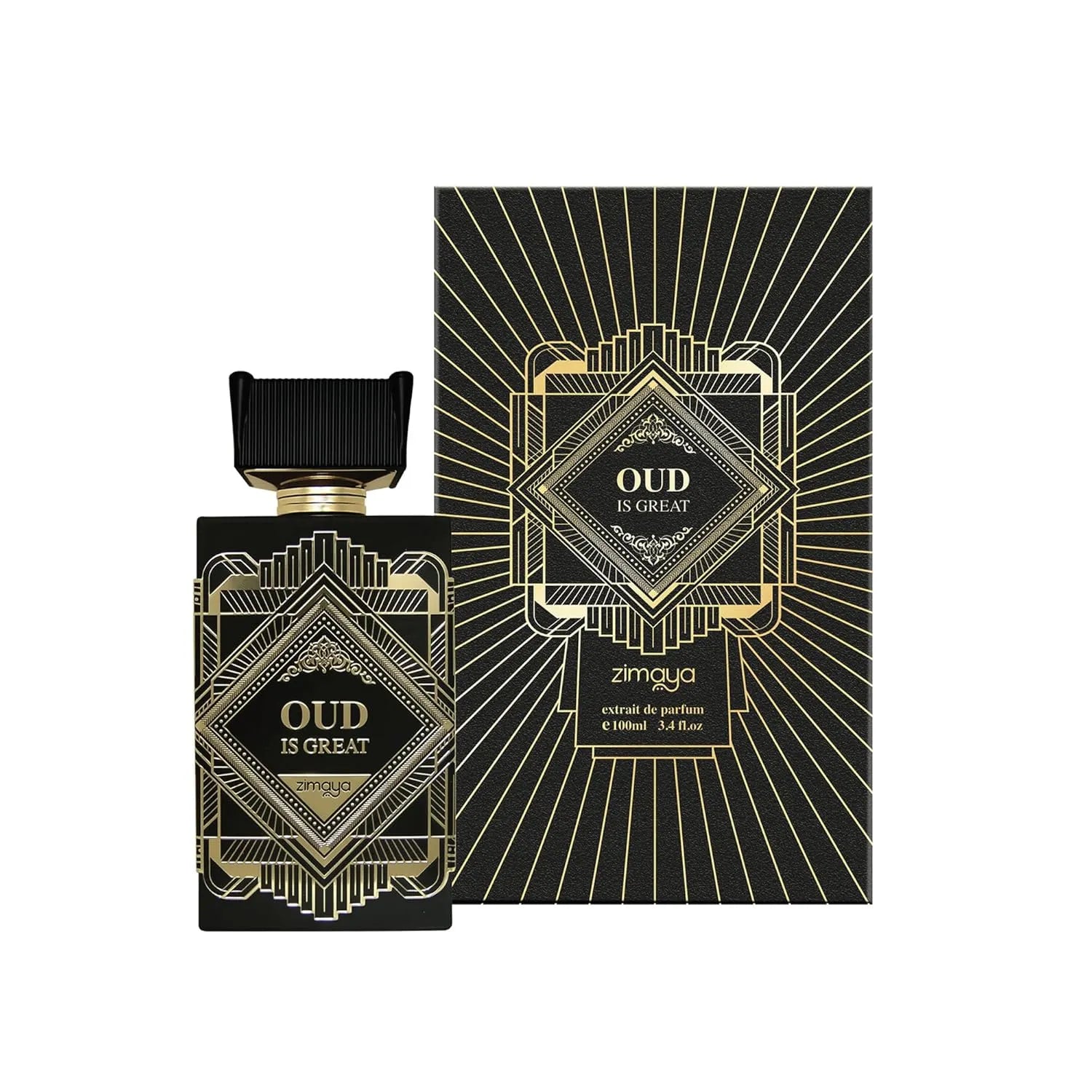 Zimaya Oud is Great 3.4 oz Eau de Parfum for men, rich oud fragrance with warm spice, amber, woody, and musky notes