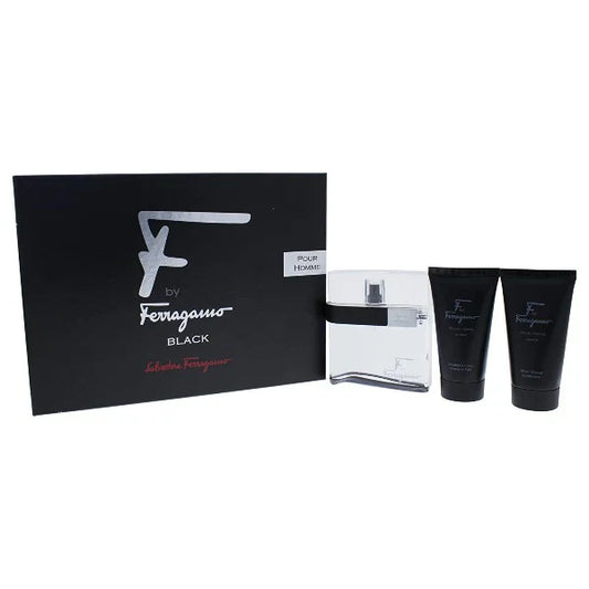 Salvatore Ferragamo Set F Black 3.4 Edt 3 Pzas M