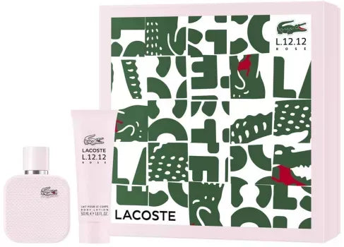 Lacoste L.12.12 Rose women’s perfume gift set fresh floral fragrance