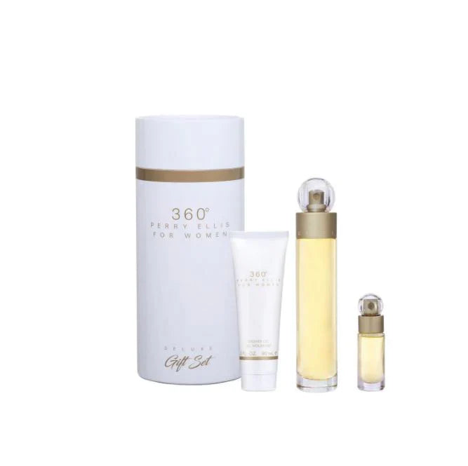 Perry Ellis 360 White 3pc Gift Set 3.4oz EDT for men – fresh, clean, and modern fragrance in elegant packaging