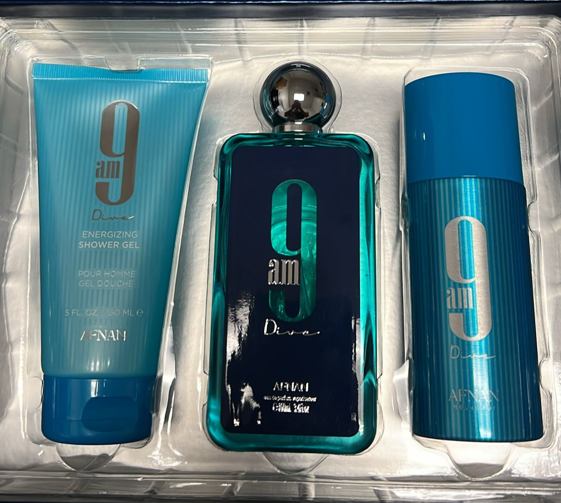 Afnan 9am Dive Set 3pc 3.4 Edp M